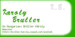 karoly bruller business card