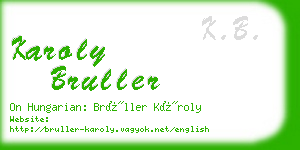 karoly bruller business card